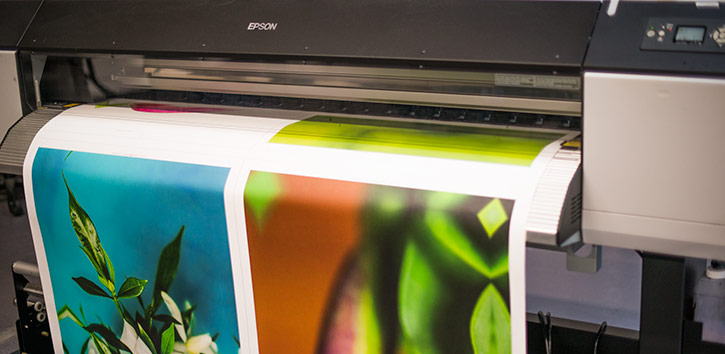 Archive giclee printing process on wide-format printer.